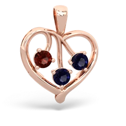 Garnet Glowing Heart 14K Rose Gold pendant P2233