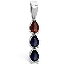 Garnet Dew Drops 14K White Gold pendant P2251