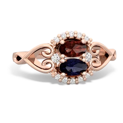 Garnet Love Nest 14K Rose Gold ring R5860