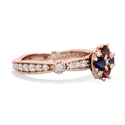 Garnet Sparkling Tiara Cluster 14K Rose Gold ring R26293RD