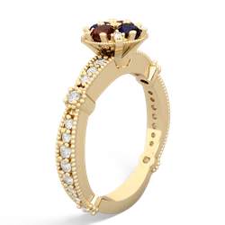 Garnet Sparkling Tiara Cluster 14K Yellow Gold ring R26293RD