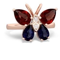 Garnet Butterfly 14K Rose Gold ring R2215
