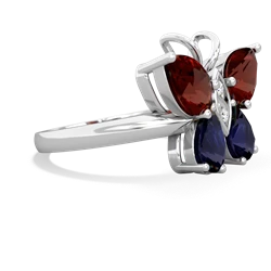 Garnet Butterfly 14K White Gold ring R2215