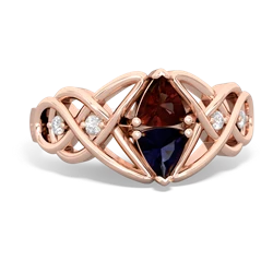 Garnet Keepsake Celtic Knot 14K Rose Gold ring R5300