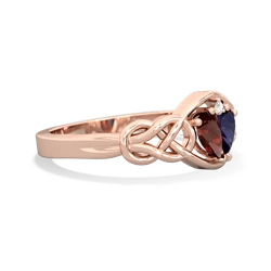 Garnet Celtic Love Knot 14K Rose Gold ring R5420