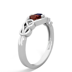 Garnet Celtic Love Knot 14K White Gold ring R5420