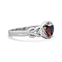 Garnet Celtic Love Knot 14K White Gold ring R5420