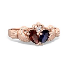 Garnet 'Our Heart' Claddagh 14K Rose Gold ring R2388