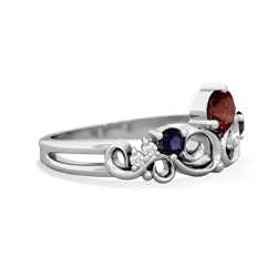 Garnet Crown Keepsake 14K White Gold ring R5740