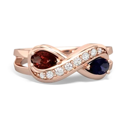 Garnet Diamond Infinity 14K Rose Gold ring R5390