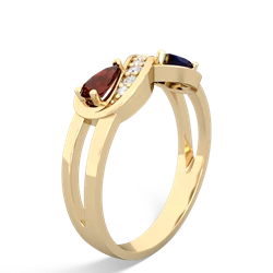 Garnet Diamond Infinity 14K Yellow Gold ring R5390