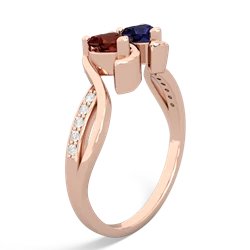 Garnet Side By Side 14K Rose Gold ring R3090