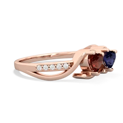 Garnet Side By Side 14K Rose Gold ring R3090