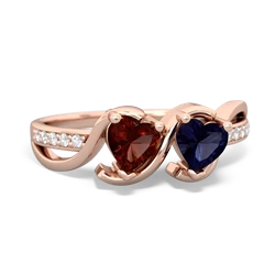 Garnet Side By Side 14K Rose Gold ring R3090