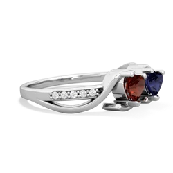 Garnet Side By Side 14K White Gold ring R3090