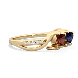 Garnet Side By Side 14K Yellow Gold ring R3090