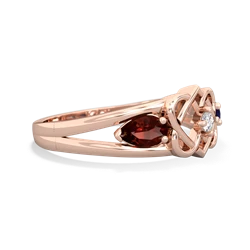 Garnet Hearts Intertwined 14K Rose Gold ring R5880