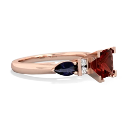 Garnet 6Mm Princess Eternal Embrace Engagement 14K Rose Gold ring C2002