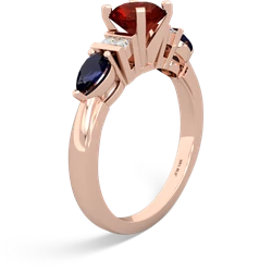 Garnet 6Mm Round Eternal Embrace Engagement 14K Rose Gold ring R2005