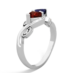 Garnet Floral Elegance 14K White Gold ring R5790