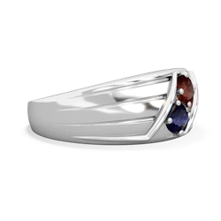 Garnet Men's Streamline 14K White Gold ring R0460