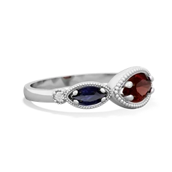 Garnet Milgrain Marquise 14K White Gold ring R5700