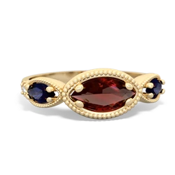 Garnet Milgrain Marquise 14K Yellow Gold ring R5700