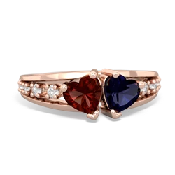 Garnet Heart To Heart 14K Rose Gold ring R3342