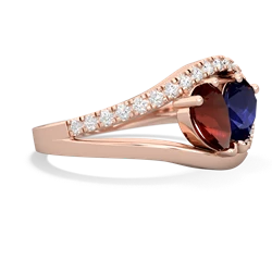 Garnet Nestled Heart Keepsake 14K Rose Gold ring R5650