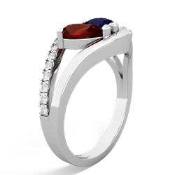 Garnet Nestled Heart Keepsake 14K White Gold ring R5650