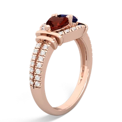 Garnet Art-Deco Keepsake 14K Rose Gold ring R5630