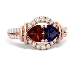 Garnet Art-Deco Keepsake 14K Rose Gold ring R5630