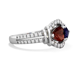 Garnet Art-Deco Keepsake 14K White Gold ring R5630