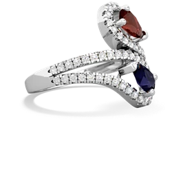 Garnet Diamond Dazzler 14K White Gold ring R3000