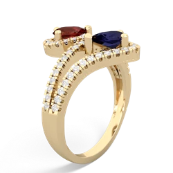 Garnet Diamond Dazzler 14K Yellow Gold ring R3000