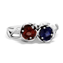 Garnet Rose Garden 14K White Gold ring R5510