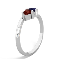 Garnet Sweethearts 14K White Gold ring R5260