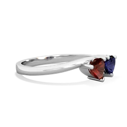 Garnet Sweethearts 14K White Gold ring R5260