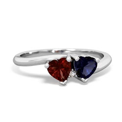 Garnet Sweethearts 14K White Gold ring R5260