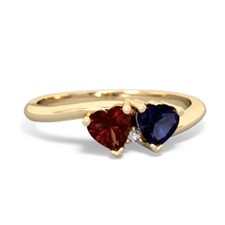 Garnet Sweethearts 14K Yellow Gold ring R5260