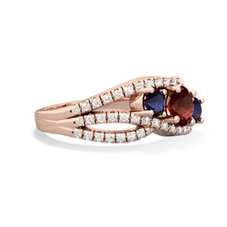 Garnet Three Stone Aurora 14K Rose Gold ring R3080