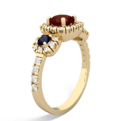 Garnet Regal Halo 14K Yellow Gold ring R5350