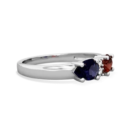 Garnet Pear Bowtie 14K White Gold ring R0865