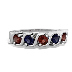 Garnet Anniversary Band 14K White Gold ring R2089