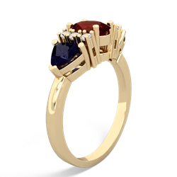 Garnet Antique Style Three Stone 14K Yellow Gold ring R2186