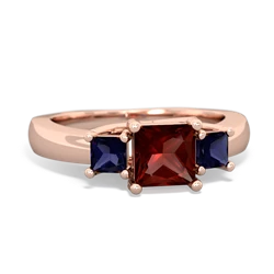 Garnet Three Stone Trellis 14K Rose Gold ring R4015