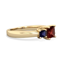 Garnet Three Stone Trellis 14K Yellow Gold ring R4015