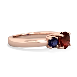 Garnet Three Stone Round Trellis 14K Rose Gold ring R4018