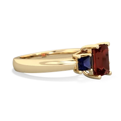 Garnet Three Stone Emerald-Cut Trellis 14K Yellow Gold ring R4021