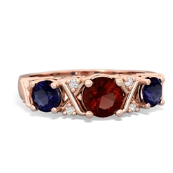 Garnet Hugs And Kisses 14K Rose Gold ring R5016